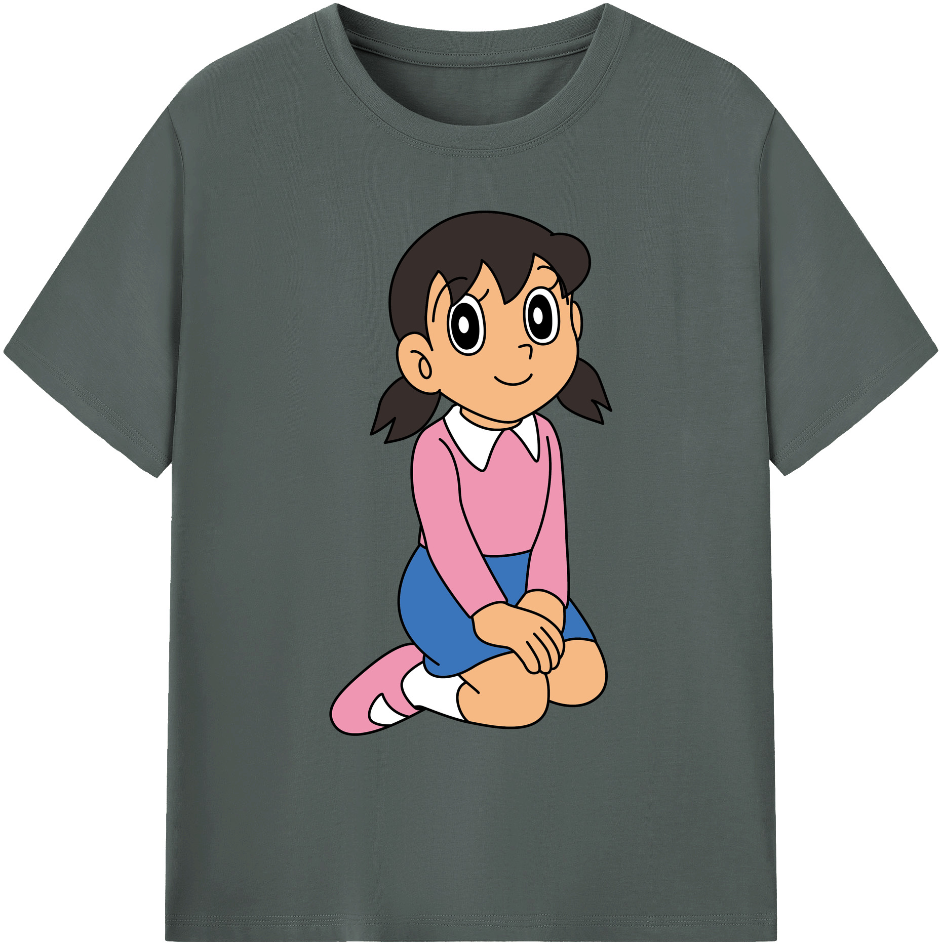 （画像用） ドラえもん みなもと しずか Doraemon Shizuka Minamoto 綿100％ メンズ半袖Tシャツ｜肌触りやわらか＆通気性